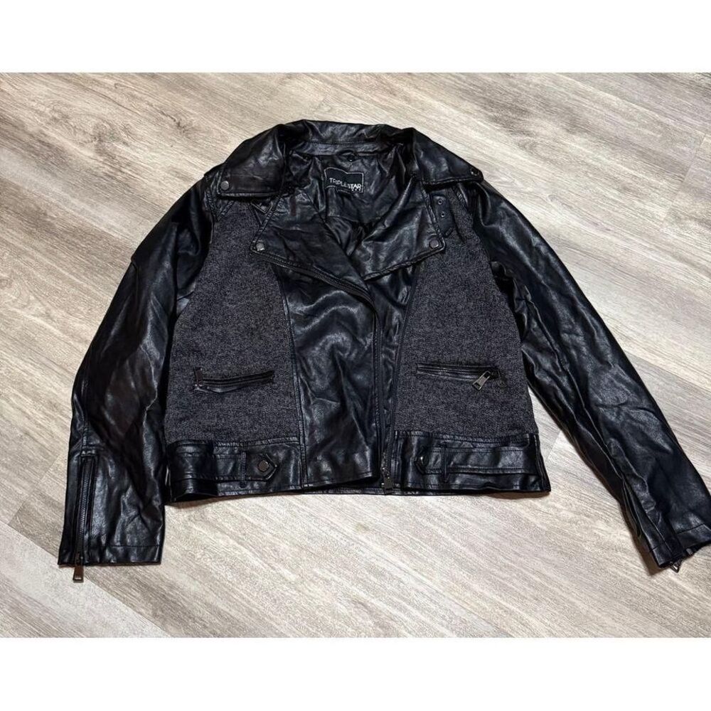 Triple‎ Star Faux Leather Jacket In Women's XL